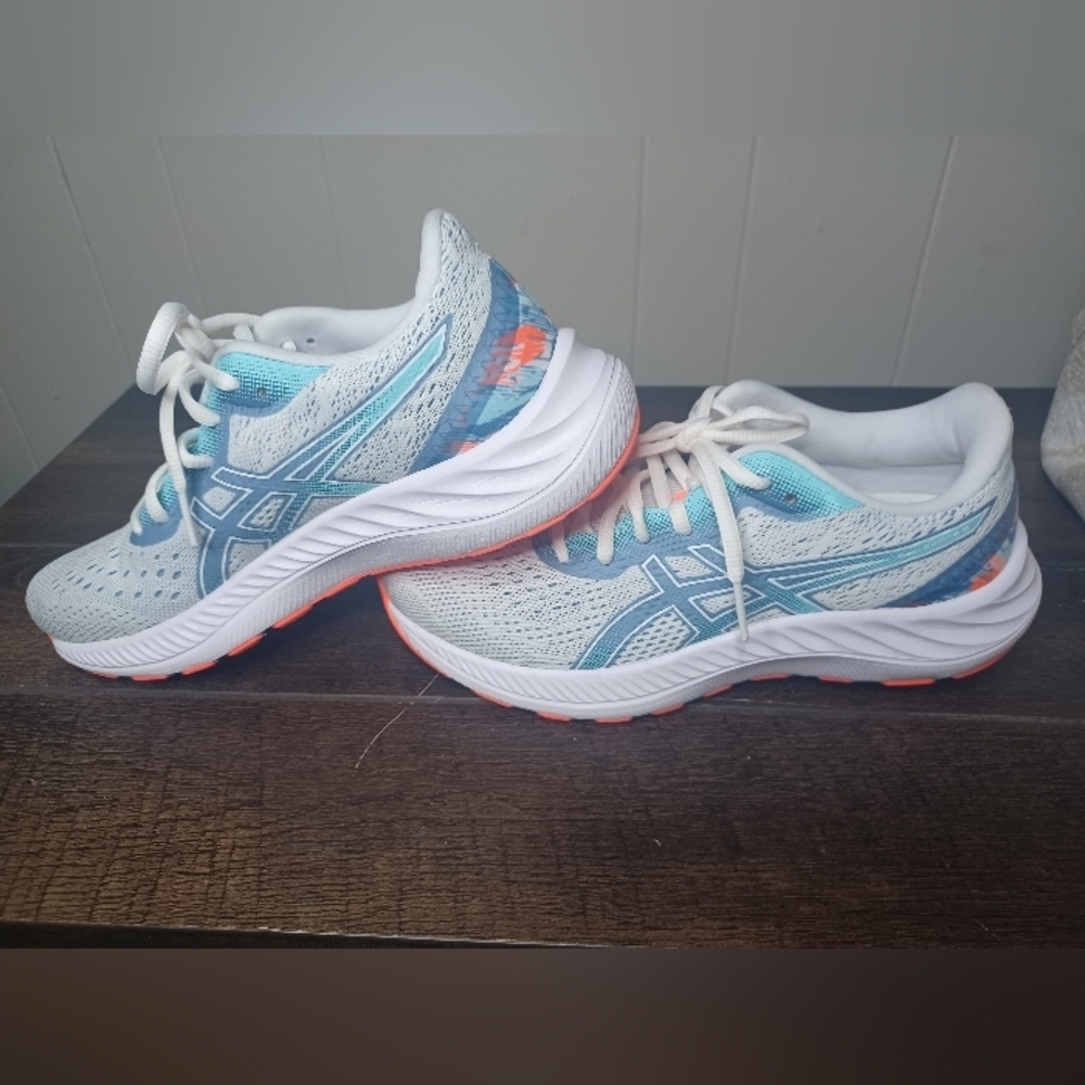 Asics Women's Athletic Shoes - White and Blue - Picture 9 of 12